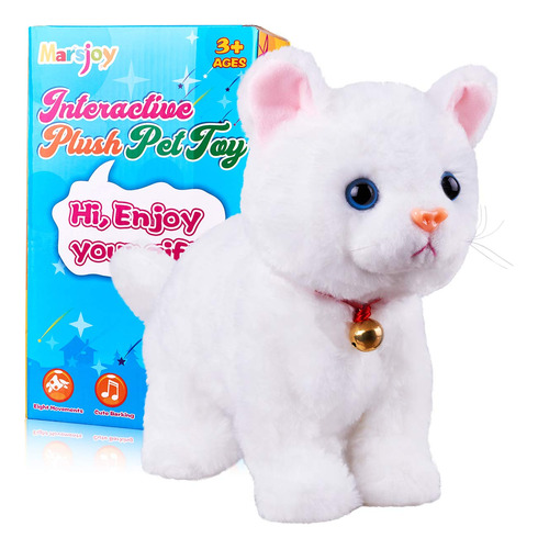 Juguete Robot Interactivo De Gato De Peluche Blanco, Gato Ro