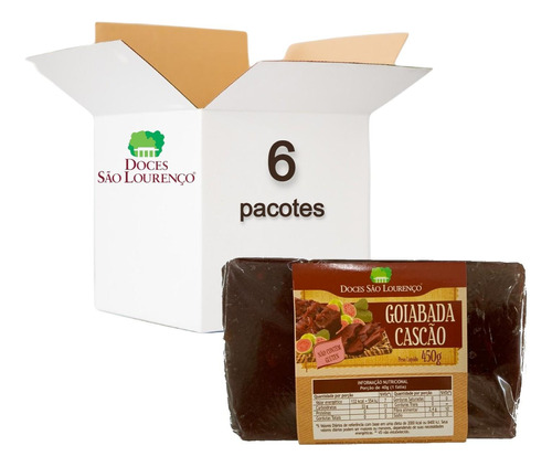 Goiabada Cascão São Lourenço 450g (6 Pacotes)