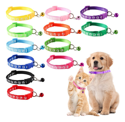  12pzs Collar Con Cascabele Para Gatos Y Perros Pequeños