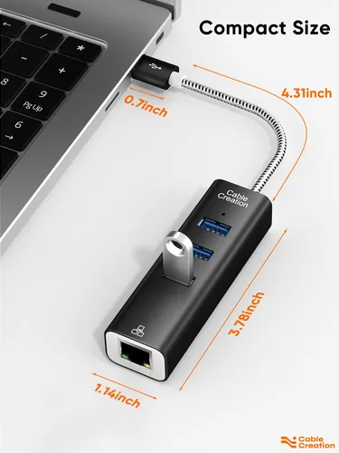Adaptador Usb A Ethernet Cablecreation Hub Usb 3.0 De 3 Puer