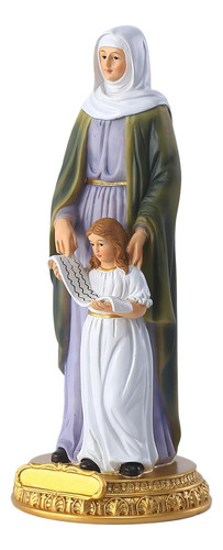 Estatua Religiosa Vintage De Santa Ana Y La Niña María