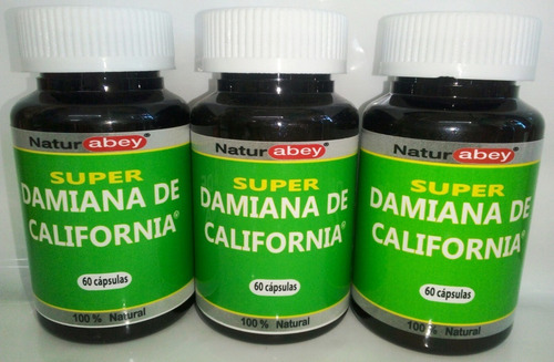 Damiana De Californa Abey, Oferton 3 Frascos Con 60 Cápsulas
