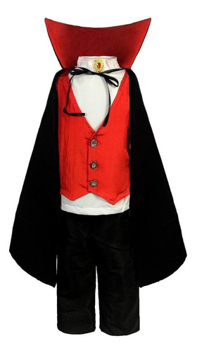 Fantasia Conde Drácula Infantil De Luxo Vampiro Com Capa +nf