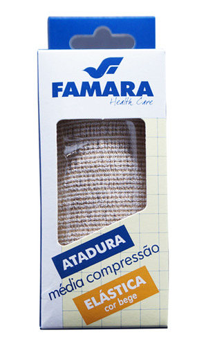 Atadura Elástica Média Compressão 10x130 Bege Famara