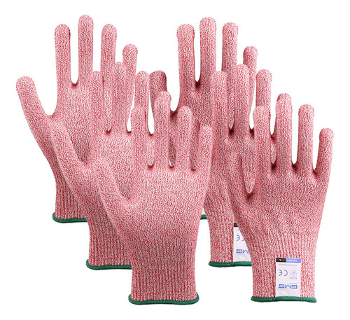 Guantes Rosas Para Cortar Lámina, Mxgpi-003, 3 Pares, S, Ros