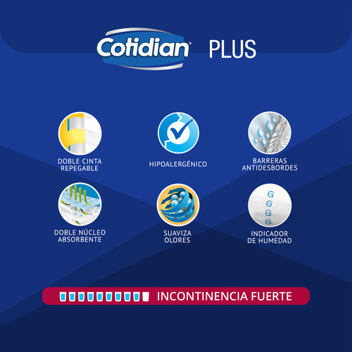 Pañal Adulto Plus Incont. Fuerte Cotidian Talle M 36 Un.