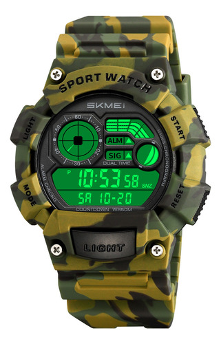Reloj Skmei Digital Hombre Caballero Deporte Sumergible 2403 Verde Camuflaje Verde Camuflaje Negro