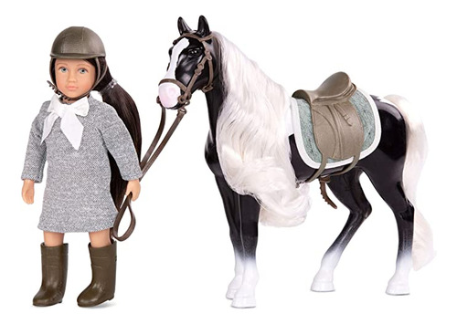 Lori Dolls  Mini Doll & Toy Horse  Small 6-inch Doll & Gy