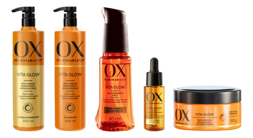 Kit Ox Vita Glow Mari Maria Cond+shampoo+mascara+oleo+tonico