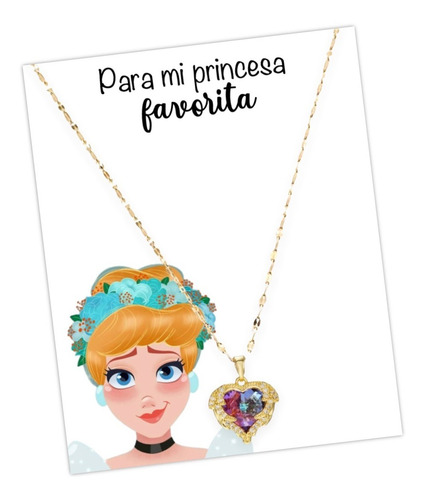 Collar Princesa Cenicienta Corazon De Amor | Meses sin intereses