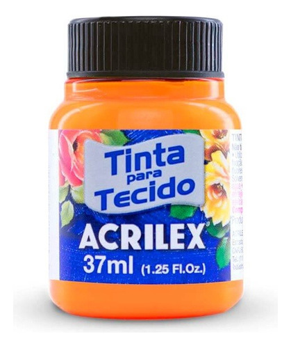 Kit 6 Tintas Para Tecido Acrilex 37ml - Neon Cor Sortidas