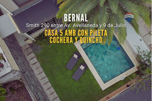 Venta Casa 5 Amb Con Parque Y Pileta En Bernal