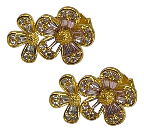 Aretes Acero Inoxidable Flores Circonias Kate S