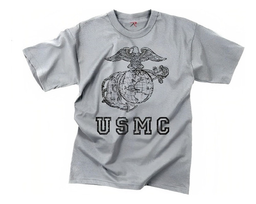 Camiseta Manga Corta Gris Us Marine Corps