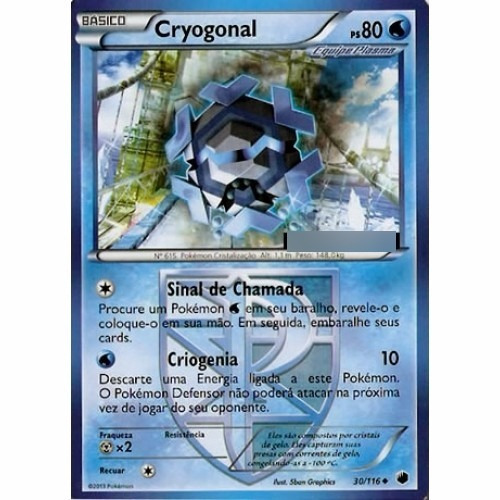 Cryogonal - Pokémon Água Incomum 30/116 - Pokemon Card Game