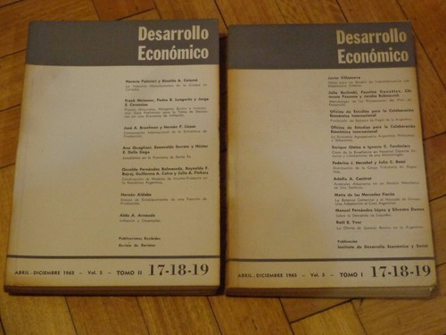 Revista Desarrollo Económico Abril-dic. 1965. V 5 Tomo&-.