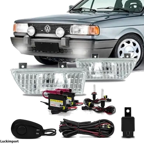 Imagem 1 de 3 de Kit Farol Milha Gol Saveiro Voyage Quadrado + Xenon 12000k