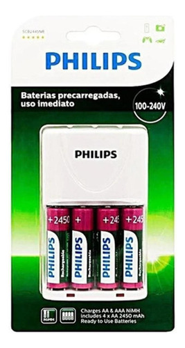 Carregador De Pilhas Philips - Bivolt Entrada