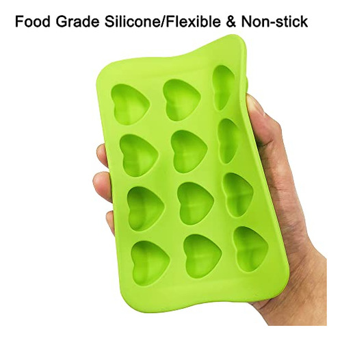 Molde Silicona Corazón, 3 Packs 12 Cavidades - Repostería,