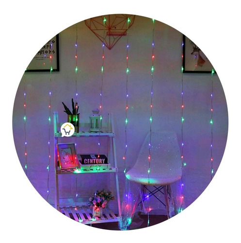 Luz Cascada 9x2 Mts 900 Led Luces Navidad Multicolor Rf 2027