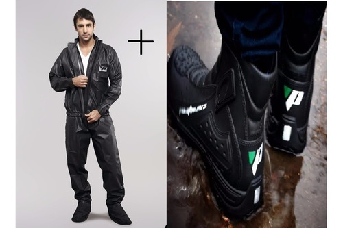Capa De Chuva Motoqueiro Pvc + Bota Impermeável Pantaneiro | Mercado Livre