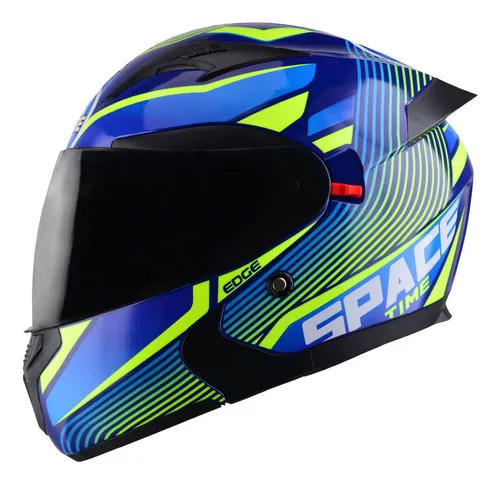Casco de moto azul sale