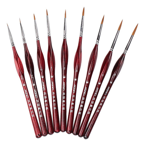 9pcs Cepillos De Pelo Wold Profesionales Delineador De