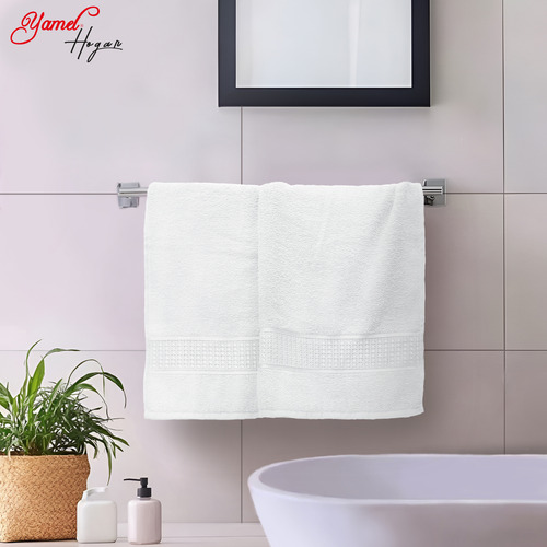 Toalla De Baño 100% Algodón. Lujosa Cenefa. Kit Con 2 Pzas