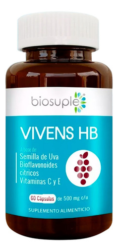 Semilla De Uva Biosuple Proteínas Circulación Sanguinea 60 Caps 500mg Sin sabor