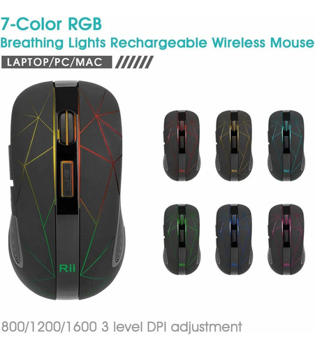 Mouse Inalámbrico Rii Rm200, Mouse Inalámbrico De 2,4 G Con