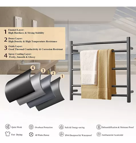 SHARNDY Calentador de toallas con temporizador integrado ETW83A para baño,  calentador de toallas de baño montado en la pared, calentador de toallas