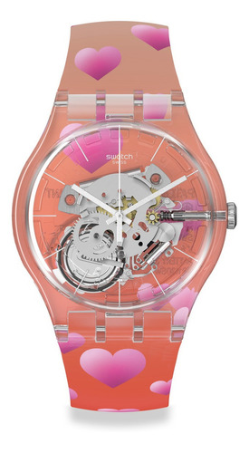 Reloj Swatch Bumping Hearts Suok145-016 Color de la correa Multicolor Color del bisel Transparente Color del fondo Transparente