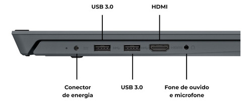 Notebook Positivo Vision C15 Lumina Bar Celeron 4gb 128gb Emmc Tela 15 Hd Antirreflexo Windows 11 Tecla Link Cinza Cinza