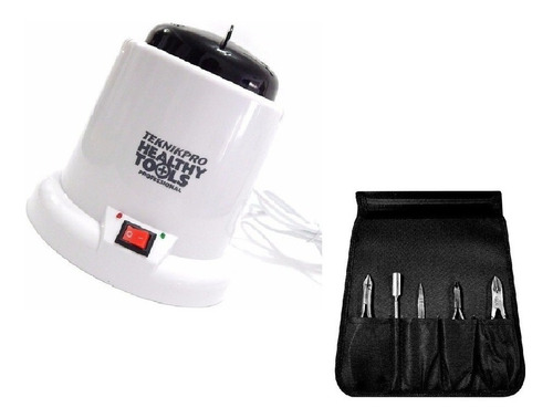 Kit Esterilizador De Cuarzo Teknikpro + Set Manicuria Meline