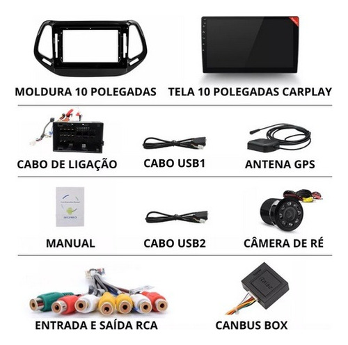 Central Multimidia Jeep Compass Android Wifi Gps Apps 10p