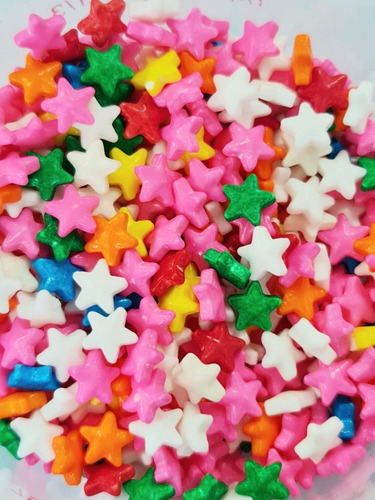 Sprinkles Estrellas De Colores Comestibles Reposteria