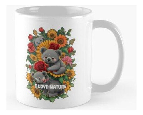 Taza Bonito Koala En Un Hermoso Paisaje Natural. Calidad Pre