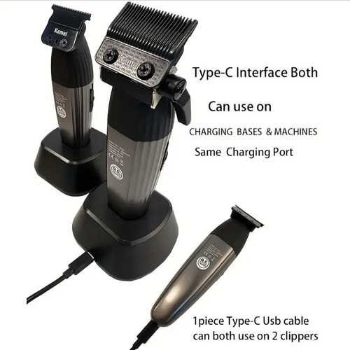 Pack Cortadora De Pelo Profesional Con Base Kemei De 9000 Rp