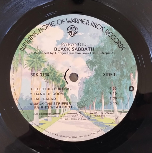 Black Sabbath Paranoid Vinilo Lp Usa 1970s Gatefold Estándar (Usado)