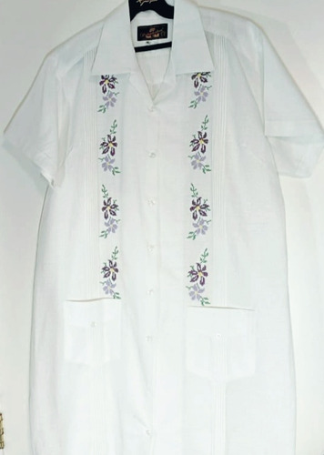 Vestido Artesanal Yucatan Flores Lilas, Dama, Talla Xg