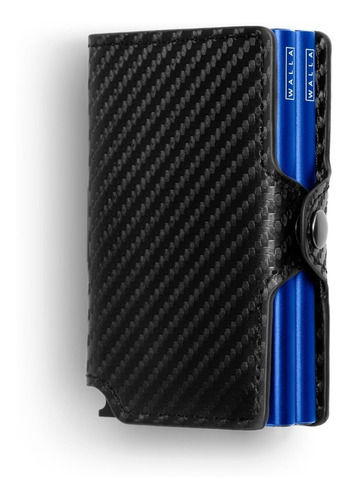 Billetera Walla Wallets Doble - Carbono Black & Blue