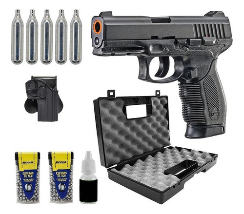 Combo Airgun Pistola Kwc 24/7 Co2 4.5mm Esfera De Metal 