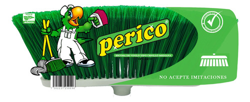 1 Escoba D Vinilo Tipo Cepillo Mediano P140 Perico C/baston