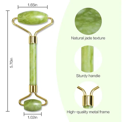 Gua Sha Facial Tools & Jade Roller Set For Skin Care, Red...