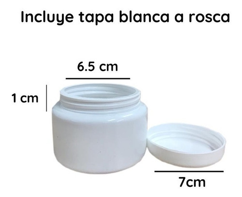 Imagen 3 de 10 de Potes Plasticos 200 Cc Redondo Blanco Pvc X 150 Un.
