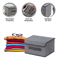 Comprar Pack4 Canasta De Organizacion De Ropa Familiar En Plomo