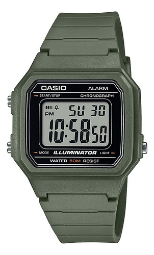 Reloj Casio Illuminator Con Alarma Y Cronógrafo Digital W217