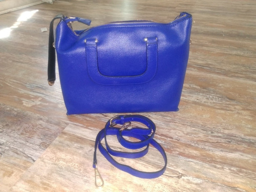 Cartera Cuero Azul ( Leer Descripción)