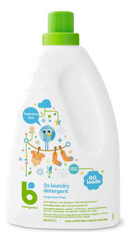 Babyganics detergente líquido hipoalergénico 1.77L