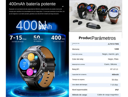 Reloj Inteligente Multifuncional Con Auriculares Bluetooth
